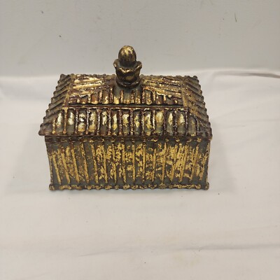 VTG Bombay Faux Gold Resin Box Crypt Eyptian style