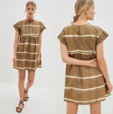 Anthropologie Corey Lynn Calter Tie Dye Babydoll Dress Brown Boho Mini XS NWT