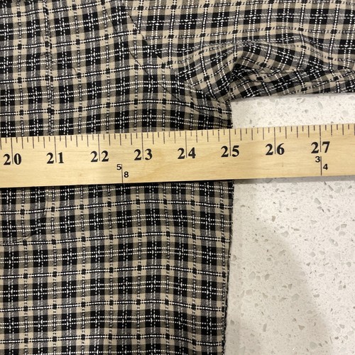 Munsingwear Button Up Shirt Mens L Short Sleeve Casual Navy Blue Tan Geometry - Picture 4 of 6