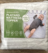Spring Spirit Playard Mattress Replacement Topper Waterproof Bamboo Cover