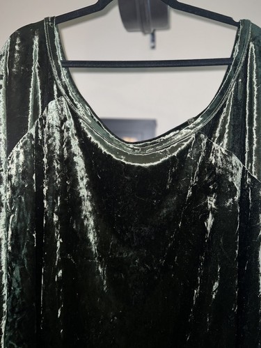 Torrid Sage Green Crushed Velvet Off Shoulder Pullover Top Tunic! Plus Sz 5 NWOT - Picture 6 of 13