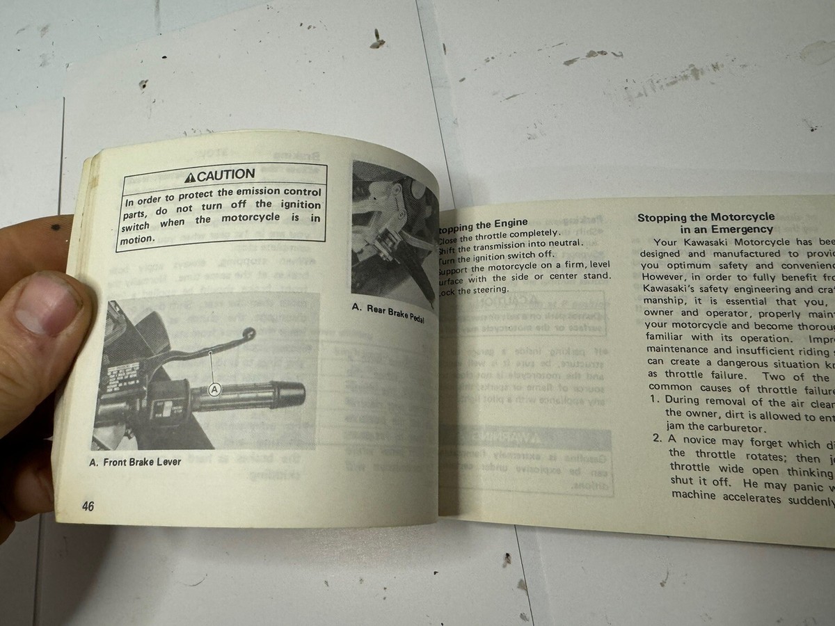 OEM Kawasaki Motorcycle Owners Manual (Pg126) 1991 ZX600-C5 Ninja