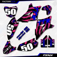 Retro Black Blue Fierce Racing Graphics Kit fit 06-25 YAMAHA TTR50 TTR 50 Decals