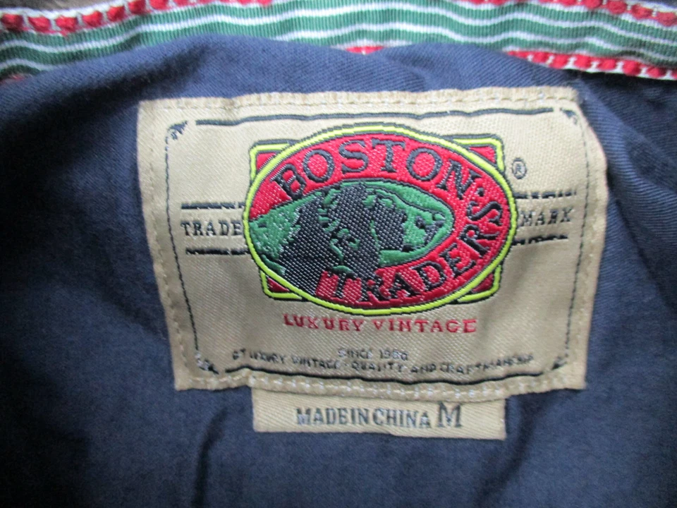 Boston Traders Shirt Mens Medium Blue Brown Plaid Button Up Long Sleeve Casual - Image 3 of 4