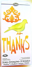 Thanks Bird and Flourish Sizzix Sizzlits Die Set 657790 NEW 