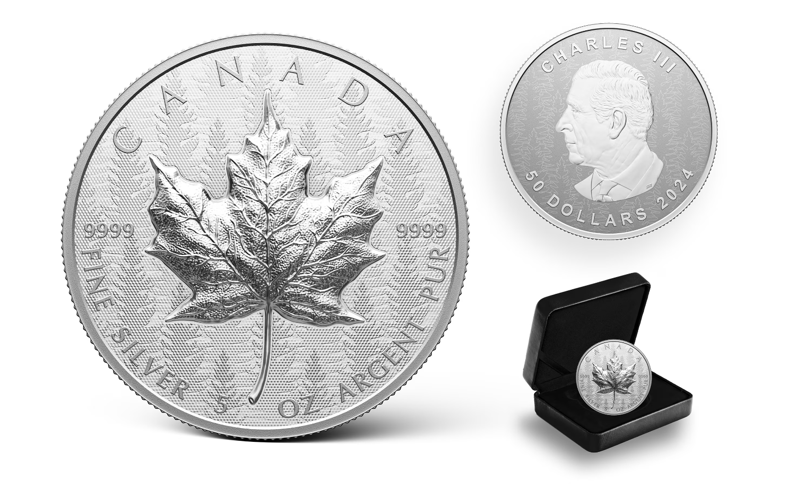 Ultra High Relief Silver Maple Leaf 2024 CANADA 5oz 9999 Pure Silver Ultra high relief silver maple leaf 2024 canada 5oz 9999 pure silver