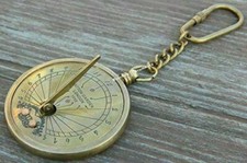 Solid Brass Sundial Key Chain & ANTIQUE Finish Sundial Key Chain – Brass Pocket 