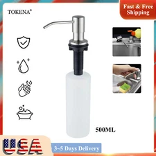 Soap Dispenser Stainless Steel Kitchen Sink Hands Bath Liquid Pump Bottle 500ML