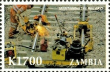 Zambia #SG989 MNH 2005 Worker Cutting Track 1074d