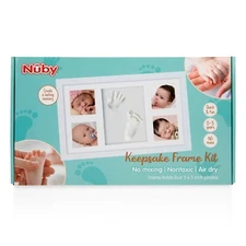 Nuby Baby Hand & Foot Print Keepsake Frame Kit - Four 3 x 3" Photos & Clay Print