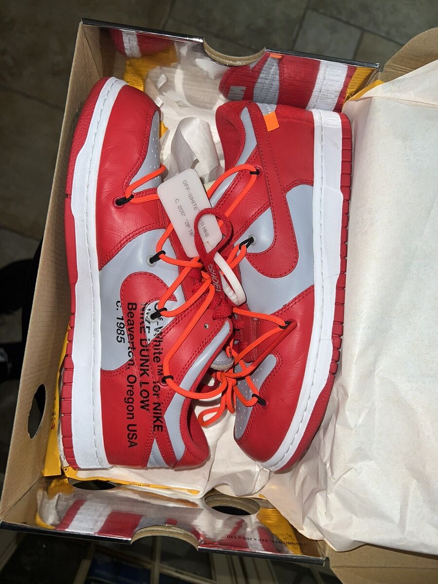 Nike Off White Dunk Low University Red UNLV CT0856 600 Size Nike Off White Dunk Low University Red UNLV CT0856 600 Size