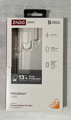 ZAGG Gear4 Piccadilly Slim Case for Samsung Galaxy S23 Ultra Black/Clear