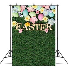 6x9ft Easter Backdrop Happy Easter Backdrops Easter Green Grass Colorful Eggs...