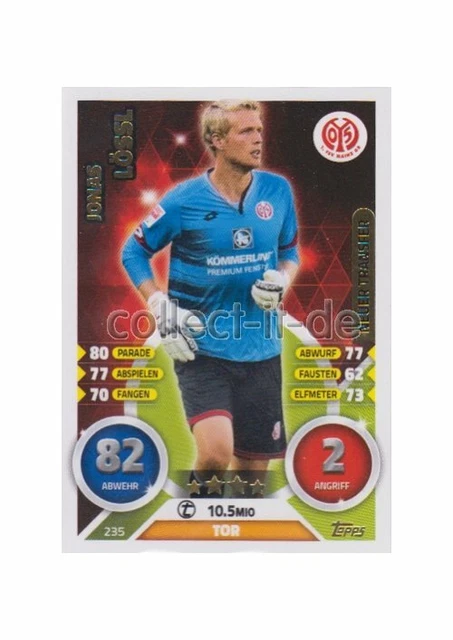 Match Attax 16/17 2017 - 235 - Jonas Lössl - Neuer Transfer