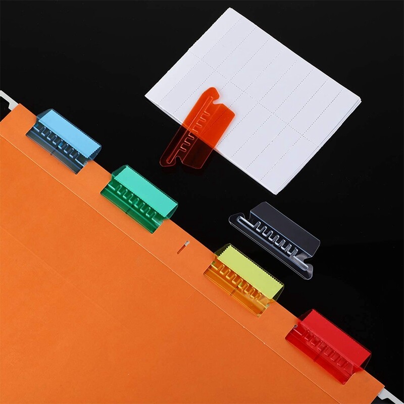 60 Sets Hanging File Tabs and Inserts, File Folder Labels Filing Tabs ...