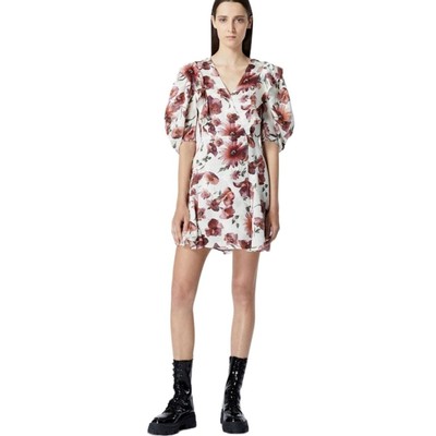 NWT The Kooples Floral Silk Blend Wrap Dress Matching Slip Size 2 Reg. $418