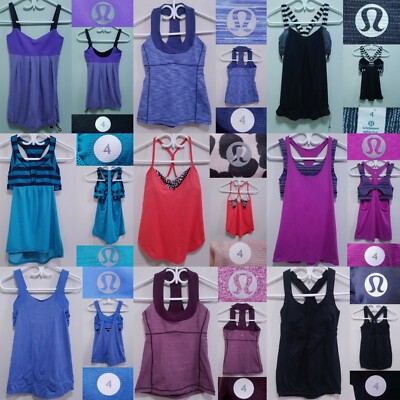 9 Lululemon No Limits Roll Out Rest Less Wee Stripe Tank Tops Size 4 XS Bundle