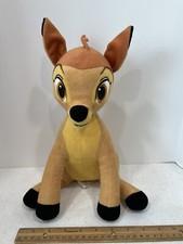 Bambi Faline 11" Plush Sitting Stuffed Animal Disney Deer Fawn Embroidered Eyes
