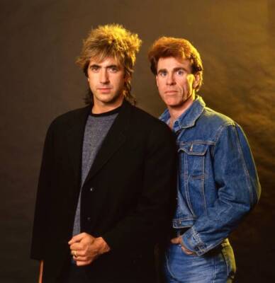 Brent Bourgeois and American musician Larry Tagg 1980s Music Old Photo 2