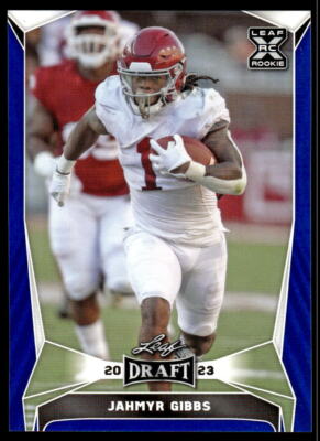 2023 Leaf Draft Blue  50 Jahmyr Gibbs  Rc