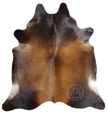 Real Cowhide Rug Mahogany Honey - Size 6X6'