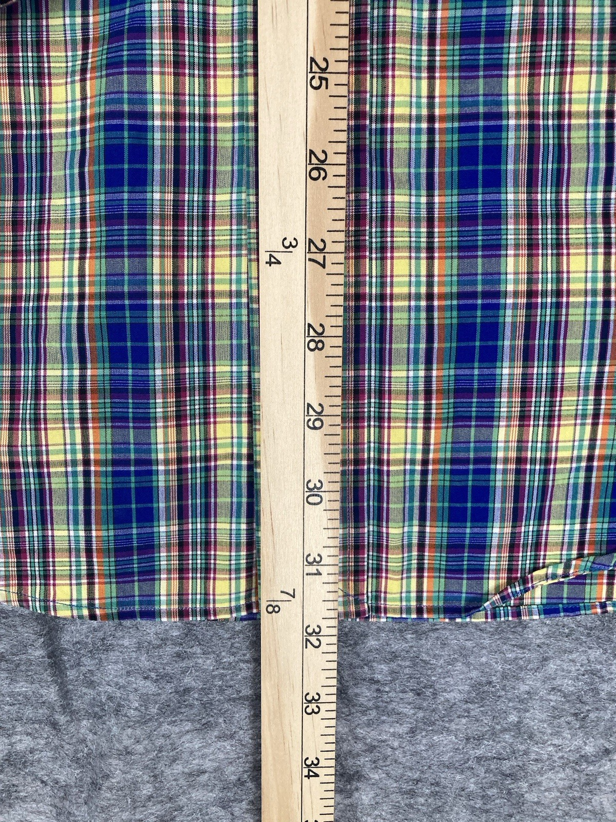 Camicia Ralph Lauren vintage uomo M multicolore a quadri con bottoni arancione pony