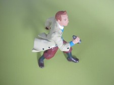 FIGURINE TINTIN LOUPE LAMPE  PLASTIQUE PLASTOY 10CM TBE