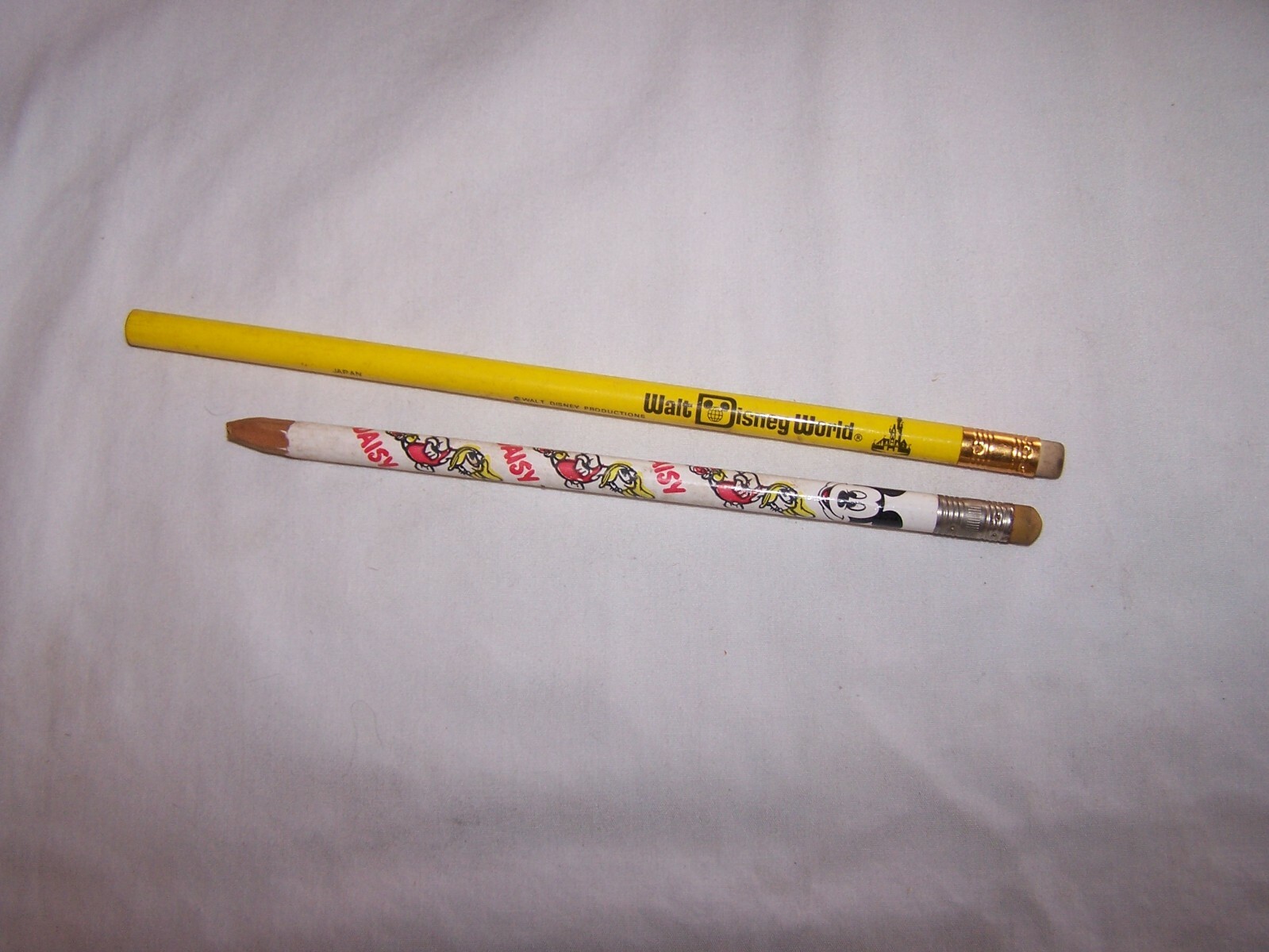 Vintage Disney Mickey Mouse & Daisy Duck Pencils from Walt Disney World Japan  -image