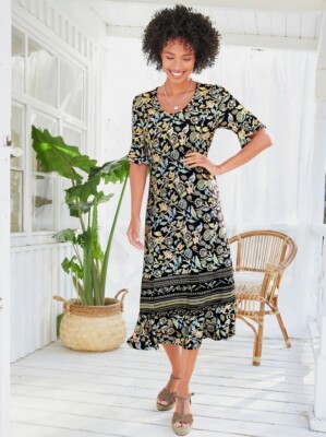 Kleid schwarz 42 Damen Heine Jersey-Kleid ''schwarz/zitrone'' UVP: 69,99  F63
