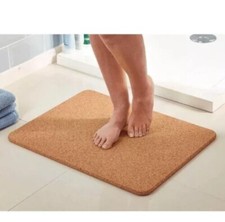 Luxury Natural Cork Thick Bath Mat Anti Slip Bathroom Floor Mat - 62 x 46 cm