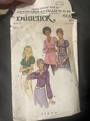 Butterick Pattern 6120 85c Size 12 Bust 34 Cut With All Pieces 