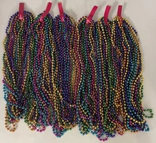 Mardi Gras Beads Bright Neon Disco 6 Dozen 33" Parade School Party 72 Necklaces