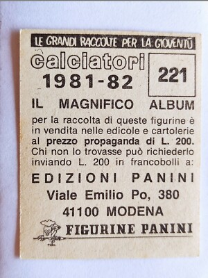 Figurine Panini Calciatori 1981-82 #221 – Ruben Buriani (AC Milan) Avec Autographe Original