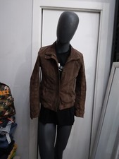 BERSHKA giacca in vera pelle usato uomo man Tg L marrone XYC844L