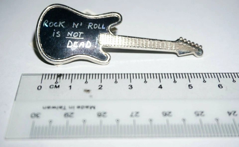 Collectible Fashion Pin - "Rock n Roll Is Not Dead" Guitar Pin by Philosophy Men - Image 3 of 4