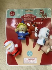 Finger Puppet Set Rudolph The Red Nosed Reindeer 5 Piece - Santa Elf NEW Gift