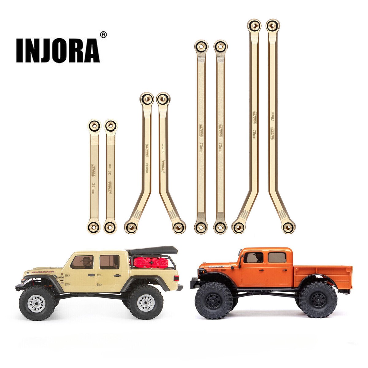 INJORA Brass High Clearance Chassis Links for SCX24 Gladiator