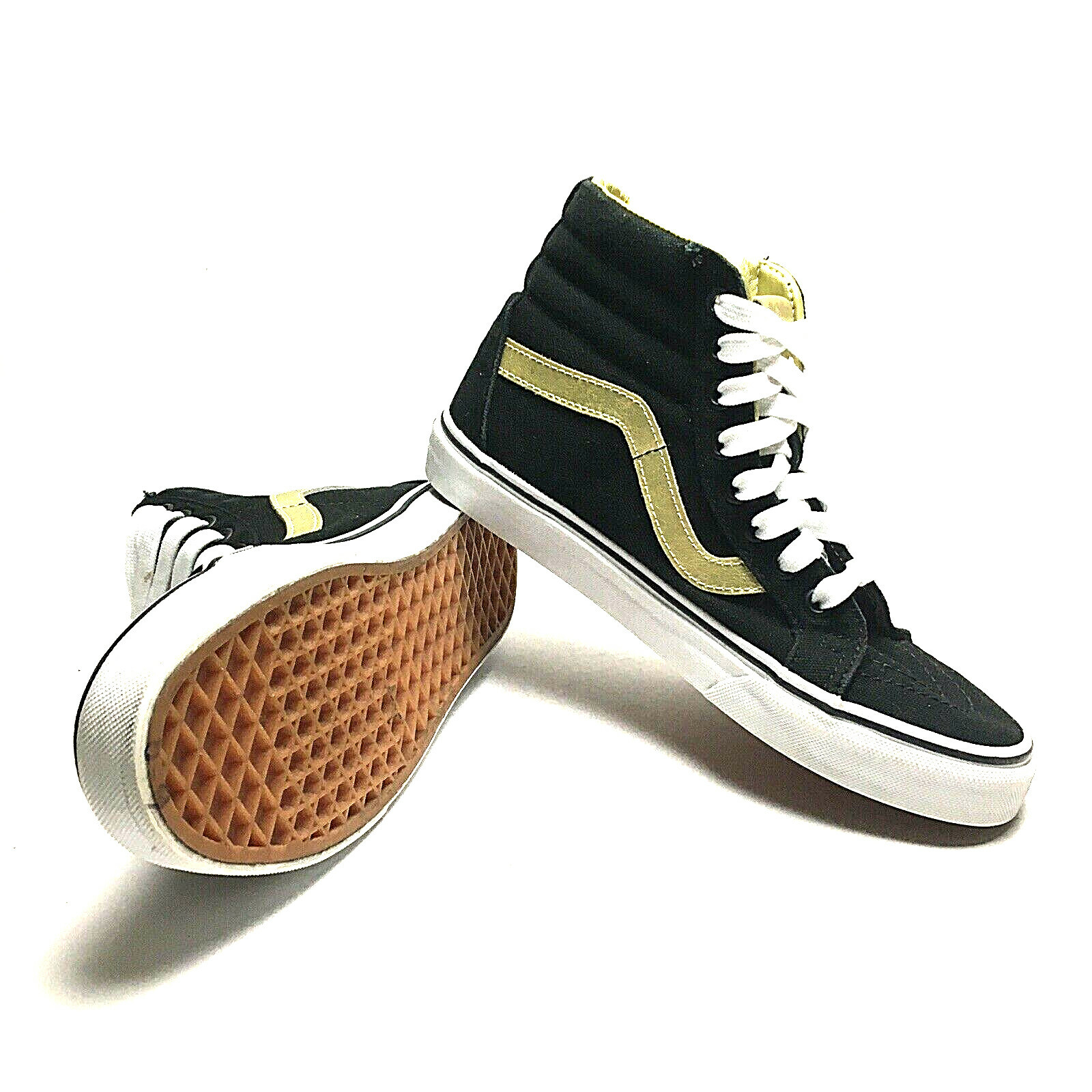 PANTOFOLA D’ORO Scarpe hi top VANS Ward oro nero da uomo taglia 5 5 donna 7 (M 284)