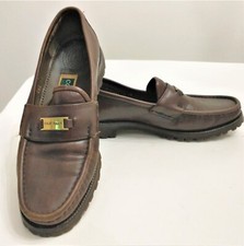 Cole Haan Women's Brown Leather Loafers With Vibram Soles Made In USA Size 8