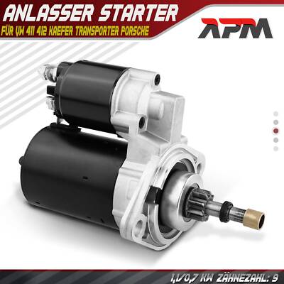 Anlasser Starter 1,1 kW 9 Zähnez. für VW 411 412 Kaefer Transporter Porsche 914