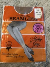 Vintage Shirley Gay Seamless Stockings Cinder Size 10