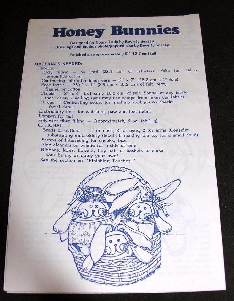 JUGUETES DE PELUCHE DE PASCUA 1981 DE COLECCIÓN PATRÓN DE RETAZOS E INSTRUCCIONES Foto 3 de 3