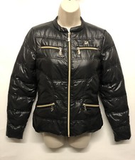 Versace Jeans Feather & Down Black Puffer Jacket Uk 12 It 44 *clg Authenticity*