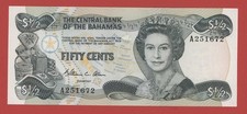 BAHAMAS  1/2  DOLLAR L.  1974  ( 1984 )   PICK # 42a  UNC.