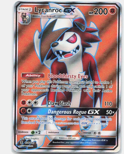 Lycanroc GX (Full Art) - SM - Guardians Rising 138/145 - NM - Holo - (Ultra Rare