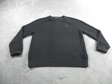 Polo Ralph Lauren Sweater Mens Medium Gray Cotton Knit Crewneck Pullover Logo