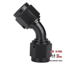 Female to Female Flare 45 Degree Swivel Coupler Fitting 6AN Black - 45 Degree