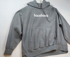 VINTAGE FACEBOOK EMPLOYEE HOODIE Y2K GRAY THICK HEAVY RARE META SWAG UNISEX 2XL