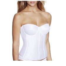 Dominique 8950 Colette White Satin Longline Bridal Basque Corset Bra 32D