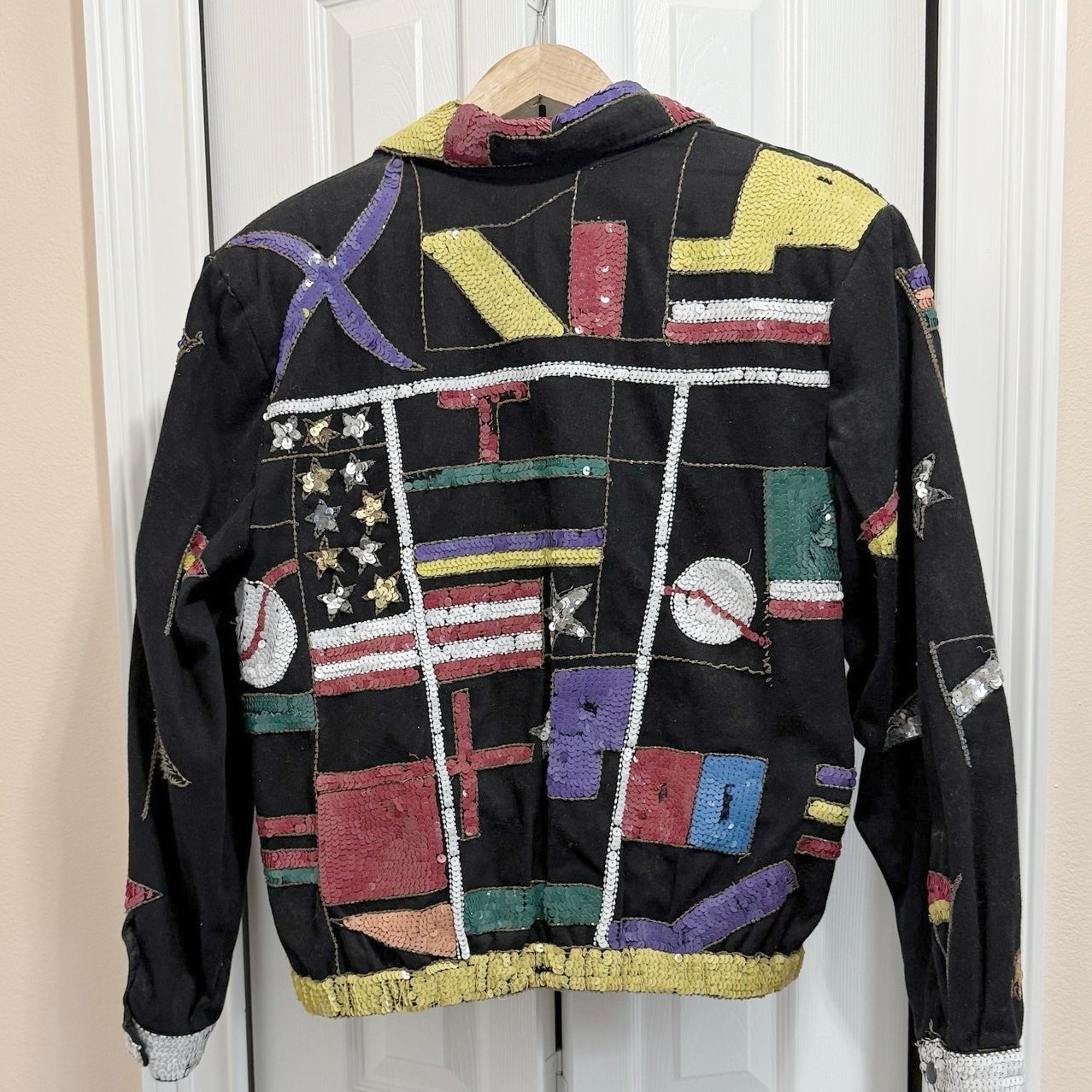 MODI Women's M Sequin Patchwork Denim JacketBoho … - image 2